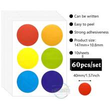 10pcs/Pack New Polka Dot Sticker Set, Colorful Dot Labels, 8 Mixed Sizes Dot Stickers Suitable For Office File Organizing, Kids DIY Crafts, Planner/Phone Case/Notebook Decoration,School Supplies,Back To School