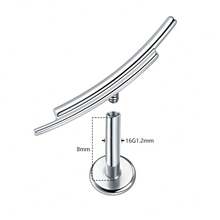 SWANJO 1pc Titanium Double Line Curved Stud Earring For Women Cartilage Tragus Helix Piercing Body Jewelry - TC253 - View 3