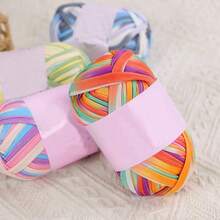 Hilo de trapo para tejer a ganchillo zapatillas, bolsas, cestas, alfombras - Suministros para manualidades DIY, 100g/ovillo o 300g/paquete - Multicolor - Ver 5