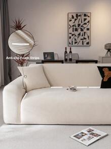 1pc Jacquard Solid Color Stretchy Full Coverage Sofa Slipcover, Simple Style Pet Friendly Anti-Slip Anti-Dirt Anti-Scratch, Suitable For All Seasons Spring Summer Autumn Winter, Machine Washable, Holiday And New Home Decor Sofa Cover