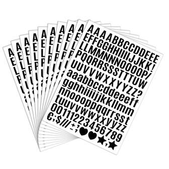 5/10 Sheets 0.5 Inch Letter Stickers Small Decor Stickers Waterproof Mailbox Sticker Vinyl Letter Stickers Window, Water Bottles,DIY,Door,Sign,School Supplies,Back To School