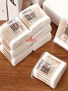 100/200/400/500/1000 Stück/Packung Einweg-Holzwattestäbchen mit Doppelende für Make-up Entfernung, Ohrenreinigung, Hygiene, Hautpflege, Wohnzimmer Heim Schlafzimmer Badezimmer Haus Dekoration, Reisebedarf, Hochzeit, Party, Geburtstag, Geschenke für Männer Frauen Mütter Väter Freunde, Neujahr, Accessoires, witziges Geschenkzubehör