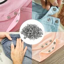 400pcs Prong Rings 9.5mm Buckle Buttons Metal Colour Pliers Snap Button Claw DIY Set Hand Pressure Plier Rivet Buckle Sew Tool