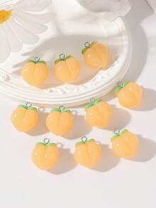 10pcs Cute Sweet Pink Peach Pendant, Suitable For Princess Style Earrings, Bracelets, Necklaces, Phone Chains And Other Accessories - Pink - View 6