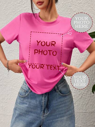 Regalos personalizados de deportes, camisetas personalizadas para damas, agrega texto e imágenes (selfies/paisajes/fotos familiares/fotos de amigos/parejas/patrones/mascotas, etc.), texto con opción de fuentes y colores, tops activos personalizados para mujeres, cómodos y fáciles