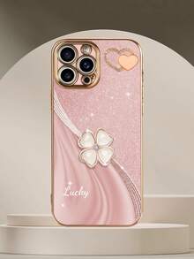 1 个粉色 TPU 电镀心形图案手机壳和 1 个粉色电镀水钻心形手机壳，兼容 Apple/Android/OPPO 手机，适用于 16 Pro Max、 15 Pro Max、A52 4G、A31 4G、A23、Redmi Note 11 Pro 4G、Redmi Note 12 4G、OPPO A54、A14、A54 - 彩色 - 查看 2