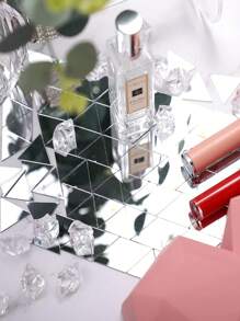 20/50/100/200pcs 2cm Acrylic Triangle Mirror Mosaic Tiles, Self-Adhesive Geometric Wall Sticker For Home Bedroom Living Room/Bathroom Decor, Glass Surface, Glittery, Reusable, Party DIY Craft Gift, Portrait Mirror Decor, Multi-Surface Installable