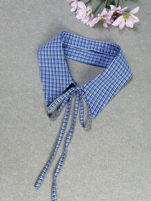 1pc Men's Elegant Embroidery Dual-Color Plaid Polyester Fashion Collar, Versatile For All Seasons - Multicolor - View 14