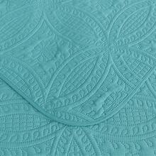 Austin Oversized Bedspread Set 3-Piece Ultrasonic Quilted Soft Lightweight Microfiber Coverlet For All Season - 綠松石 - View 4