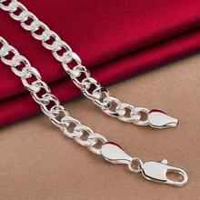 Charm Silver 10MM Men Necklace Side Chain Atmospheric Jewelry Statement Necklace - Silver - View 4