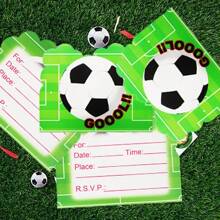10/20pcs Football Themed Invitation Cards With Soccer Pattern, Suitable For Birthday Party Invitations, Holiday Invitations, Football Wedding Invitations, Party Decorations