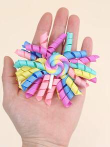 2pcs Colorful Bow Hair Clips For Girls,Fabric Lollipop Accessories Hair Bows,Cute Hair Accessories For Best Friend Fall Winter Gifts - Curling Hairpin - View 4