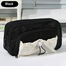 1pc Drawstring Pocket Pencil Case Pen Bag, Cute Cartoon Cream Color 5 Layer Large Capacity Storage Pouch, For Student Stationery School - Multicolor - View 12