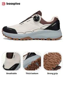 baasploa 1 paire de bottes de randonnée pour hommes. Chaussures de randonnée pour hommes avec boucle pivotante, légères et antidérapantes. Chaussures de sport d'extérieur pour hommes pour l'automne et l'hiver. Chaussures de marque pour hommes.