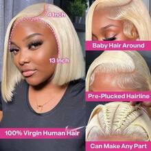 Short Straight Bob Wig Human Hair Wigs Blonde 613 Colored Lace Front Human Hair Wigs 13x4 Lace Frontal Human Hair Wig For Women - S613 - 查看 5