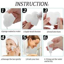 110pcs Heart-Shaped Facial Sponges - Natural Exfoliating & Makeup Remover Pads With Storage Container - Multicolor - View 3