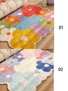 1pc Fresh And Simple Imitation Cashmere Floor Mat, Sofa And Coffee Table Blanket, Household Carpet, Dirt Resistant And Easy To Maintain Bedroom Bedside Blanket