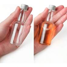 32pcs/1pc/5pcs Mini Petite Empty Transparent Body Plastic Wine Bottle Waterproof, With A Small Funnel For Easy Filling, Screw Cap Sealing Is Not Easy To Leak, Multiple Sizes To Choose From, Suitable For Weddings, Parties, Alcohol, Gin, Whisky, Spirits.