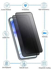 ZYONS 1 片式隐私磨砂屏幕保护膜适用于 Galaxy，兼容三星 Galaxy A17/A07A56/A55/A54/A53/A52/A36/A35/A34/A33/A32/A26/A25/A24/A23/A22/A16/A15/A14/A13/A12/A06/A05/A04/A03/A02/S25/S24FE/S23/S22/M05/F05 系列，防眩光磨砂防窥视钢化玻璃磨砂防偷窥全覆盖细腻触感防指纹易于安装防摔游戏伴侣光滑油