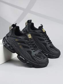 男士低帮运动鞋，休闲跑鞋，慢跑鞋，步行鞋，时尚渐变红色鞋履，网球鞋，街头服饰 - 黑色 - 查看 2