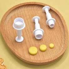 4pcs Cake Fondant Cookie Plastic Baking Cutter Mold, Biscuit Stamps For Kitchen Baking Tools - White - View 5