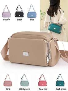 大容量斜挎包，女士多层单肩包，时尚多拉链口袋钱包万圣节礼物圣诞节礼物送给朋友、女孩、妈妈、老师、护士的完美礼物 - 彩色 - 查看 1