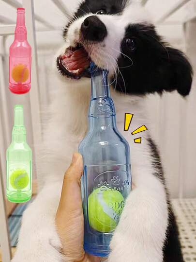 Pet Teething Toy With Tennis Ball Inside, Sturdy TPR Chew Toy For Small Dogs, Durable Dog Game Toy