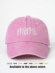 1 Stück bestickte "MIMI" gewaschene Baseballkappe, verstellbarer Freizeithat zum Outdoor-Sonnenschutz, geeignet für Frühling, Herbst, Reisen, Strand, Y2K Stil Jugendliche Kappe