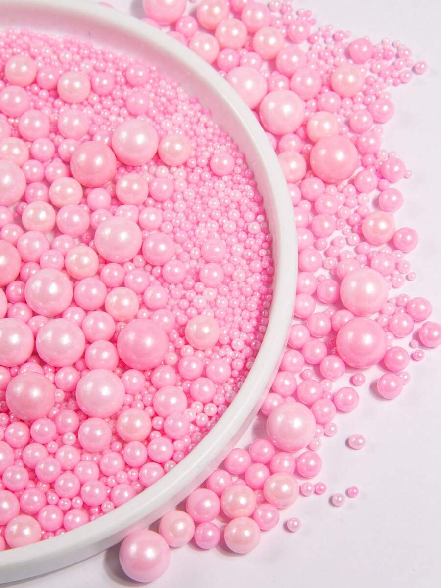 Pink Sprinkles, Round Pearl Sugar, Suitable For Cake Decoration, Ice Cream, Cupcakes, Baking, Cake Decoration, Ideal For Wedding, Birthday Party, Christmas Party Dessert Decoration - Pink - View 1