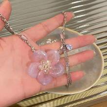 Andkiss 1pc Spring/Summer Sweet Resin Flower Pendant Necklace