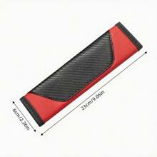 2pcs Customized Logo Carbon Fiber Leather Car Seat Belt Shoulder Pad Covers