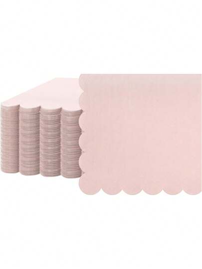 25/50/100 piezas Servilletas de cóctel rosa claro, servilletas desechables de papel para postre, servilletas para bebidas, servilletas de papel rosa para baby shower, boda, cumpleaños, de 5 x 5 pulgadas