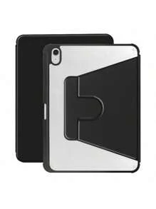 1 transparante, 360° draaibare beschermhoes van zwart acryl met penhouder, slaap-/waakfunctie, 3-voudige standaard en valbeveiliging. Compatibel met iPad Mini 6/Mini 7/9.7/10.2/10.5/Air 4/Air 5/10th/10.9/Pro 11"/Air 11(M2)/Air 13(M2)/Pro 11(M4)/Pro 13(M4) 2024 12.9"/iPad Air 13(M3 2025)/iPad Air 11-inch (M3) 2025/iPad (A16) 11 inch 11e generatie 2025