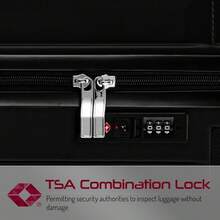 Large Suitcase Hard Shell | Aluminum Telescopic Handle | TSA 3 Digit Combination Lock | 4 Dual Spinner Wheels | Lightweight Suitcase Large. (Black, Large 28") - Black - View 6