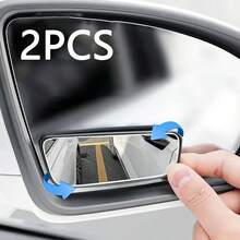 2pcs Oval Blind Spot Mirrors, Universal Type, Front Mount, Flat Wide Angle Adjustable Side Rearview Mirrors, Suitable For Multiple Vehicles - Black - View 13