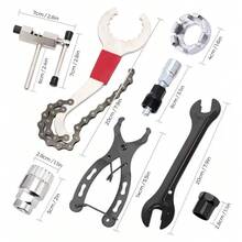 Bike Repair Tool 9 PCS Kit Crank Chain Cutter Extractor Bracket Freewheel Puller - màu đen - Xem 10