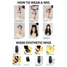 Peluca sin pegamento de capas con parte en U, destacada en marrón, lisa y larga con capas, peluca con parte en V de lacio yaki ligero para mujeres, peluca sintética resistente al calor, larga y sin pegamento, actualización de pelucas con parte en U para mujeres de 24 pulgadas sin dejar sección, peluca con parte en V con clip media peluca - Resaltar marrón - Ver 12