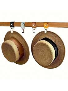 1 件 PU 皮革帽夹，适用于旅行，纯色帽夹，适用于行李箱，多功能棒球帽夹，帽子伴侣，户外迷你旅行，PU 皮革帽夹，户外背包行李整理夹，多功能草帽夹，帽子配件，将帽子牢固地固定在包或行李箱上，旅行配件，旅行必需品，假期，暑假，返校