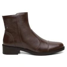 USEVITTAL Vittal Women's Leather Low-Cut Boot With Side Zipper - Rust Brown - View 2
