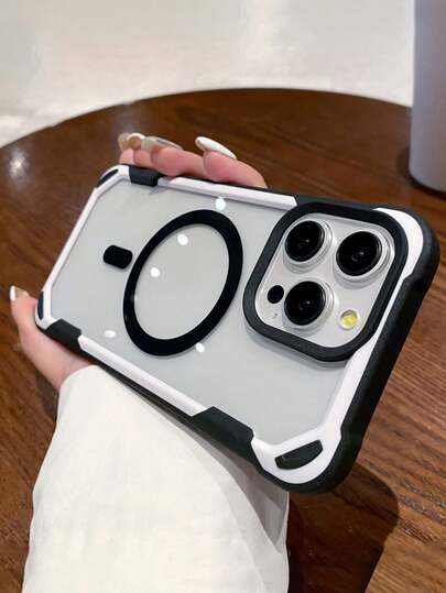 彩色磁吸无线充电保护壳，兼容 17 Pro Max、17 Pro、17 Air、16、13、14、12、15 Pro Max、11，防震边框，防摔透明后盖