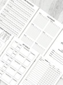 BUBU 1PC Fitness Journal Workout Planner, A5 Twarda okładka Workout Notebook do codziennego śledzenia sprawności fizycznej, wyznaczania celów, utraty wagi, zdrowych nawyków, pracy i domu, szkoły i artykułów biurowych Powrót do szkoły