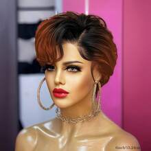 13*4 Lace Front Wigs Short Pixie Cut Wig Human Hair Wigs For Women 6inch Perfect For Daily Wear & Parties - S1/350 - 查看 5