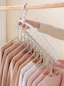 3件/11孔衣架装饰节日装饰房间装饰家居装饰卧室装饰连衣裙裤子鞋子牛仔裤靴子裙子卧室，储物盒，收纳盒，家居收纳，女士白色T恤