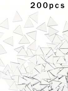 20/50/100/200pcs 2cm Acrylic Triangle Mirror Mosaic Tiles, Self-Adhesive Geometric Wall Sticker For Home Bedroom Living Room/Bathroom Decor, Glass Surface, Glittery, Reusable, Party DIY Craft Gift, Portrait Mirror Decor, Multi-Surface Installable