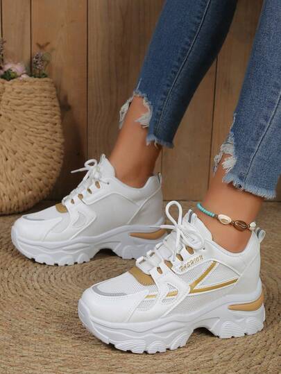 女春秋季厚底加高防水厚底運動鞋