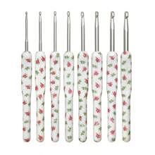 Set de 8 ganchos de ganchillo pequeños y rosas nuevos - Juego de herramientas de ganchillo DIY adecuado para tejer suéteres, bufandas, calcetines, sombreros y talla grande