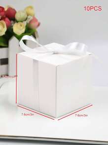 10pcs New Solid Color Square Paper Boxes, 7.6cm Square Gift Boxes, Multi-Color Options