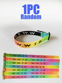 Set de 1/2/4 piezas Pulsera WWJD, Correa manual de colores aleatorios ¿Qué haría Jesús? Pulseras trenzadas hechas a mano bordadas, joyería cristiana inspiradora, muñequera deportiva unisex