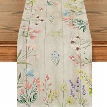 Floral Flowers Printed Tablecloth, Seasonal Summer Kitchen Dining Table Decor For Home Party