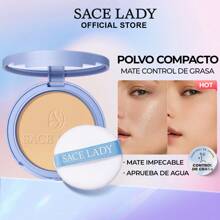 Sace Lady Base De Maquillaje Polvo Compacto Fijador Matte Corrector De Larga Duración A Prueba De Sudor A Prueba Agua Control De Aceite 3 Colores Con Almohadilla De Esponja